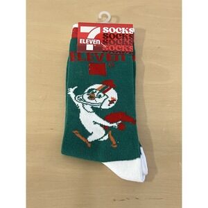 7-Eleven Christmas Socks Holiday Slurpee Snowman Crew Socks New